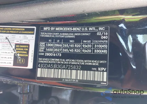 2016 Mercedes-Benz Gle 350 z USA, uszkodzony, nr VIN 4JGDA5JB3GA725832